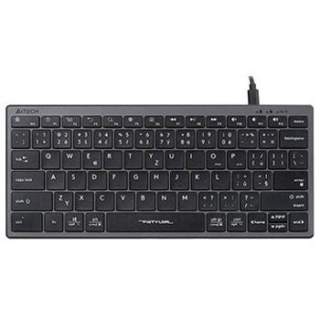 A4Tech FX51, Klávesnice CZ, bez numeriky, nízkoprofilová typ drátová (USB), šedá