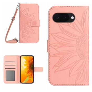 ART SUNFLOWER Peňaženkový obal so šnúrkou pre Google Pixel 9a ružový