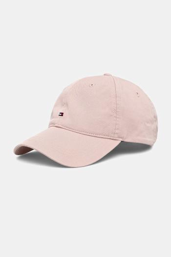 Bavlnená šiltovka Tommy Hilfiger ružová farba, jednofarebná, AW0AW17131