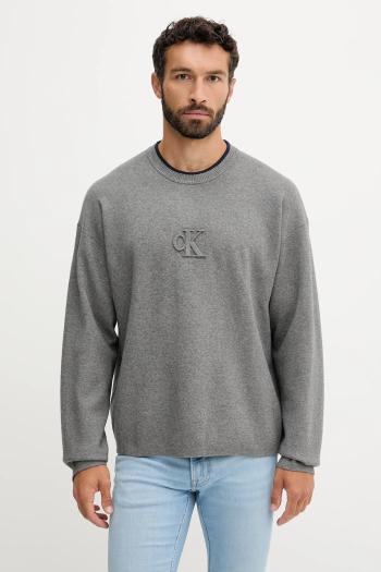 Sveter Calvin Klein Jeans šedá farba, ľahký, LV04RD300G