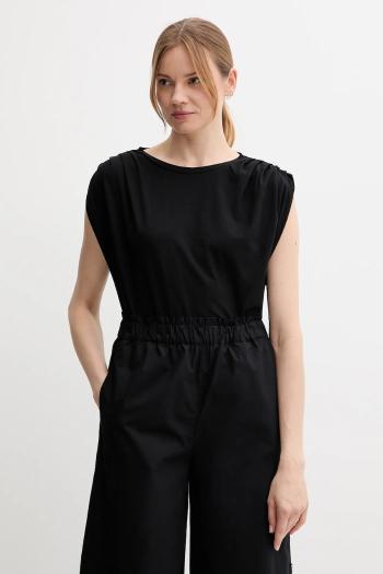 Bavlnené tričko United Colors of Benetton dámske, čierna farba, 3096D10AB