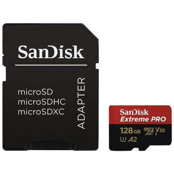 Sandisk 214504 MicroSDXC Extreme Pro kártya 128GB, 200MB/s C10, V...