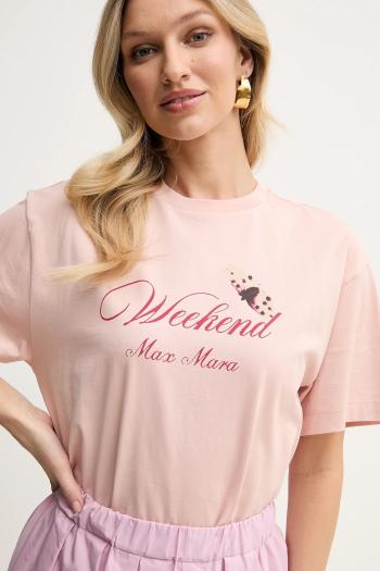 Bavlnené tričko Weekend Max Mara dámske, oranžová farba, 2515971032600
