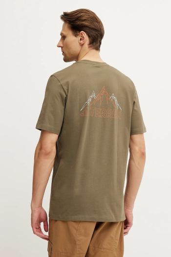 Tričko adidas TERREX Mountain pánske, zelená farba, s potlačou, JI9408
