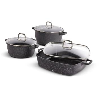 Lamart LT1287 6-dielna súprava riadu Cast, čierna