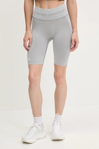 Tréningové šortky Under Armour Vanish Seamless šedá farba, jednofarebné, vysoký pás, 1388115