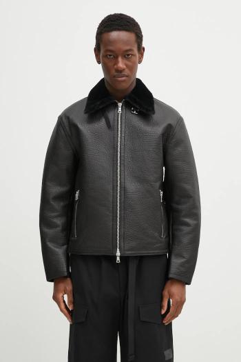 Bunda MKI MIYUKI ZOKU Shearling Flight Jacket čierna farba, zimná, SHEARLING.FLIGHT.JACKET
