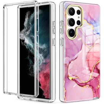 DUAL ART Odolný kryt Samsung Galaxy S23 Ultra 5G PINK MARBLE