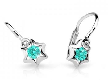 Cutie Jewellery Detské náušnice z bieleho zlata C2159-10-X-2 svetlo zelená