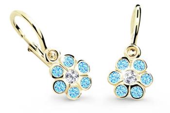Cutie Jewellery Zlaté detské náušnice C1737-10-X-1 svetlo modrá