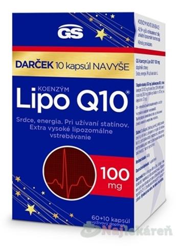 GS Koenzým lipo Q10 100 mg 60 + 10 kapsúl