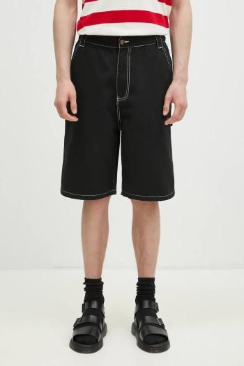 Rifľové krátke nohavice ICECREAM Canvas Carpenter Shorts pánske, čierna farba, ICW002