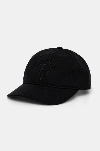 Bavlnená šiltovka Guess EMBROIDERED čierna farba, s nášivkou, M5RZ11 WO07T