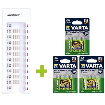 OXE Battery Charger AA na 12 ks a 12 ks nabíjacích batérií Varta 56706 R6 2100 mAh NIMH basic (572008)