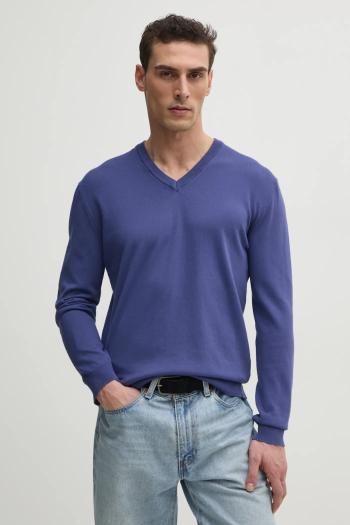 Bavlnený sveter United Colors of Benetton tmavomodrá farba, tenký, 1098U4486