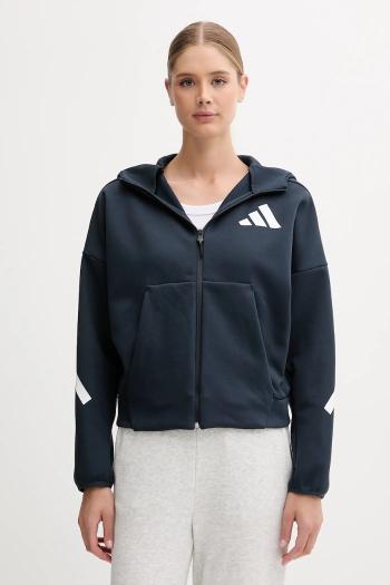 Mikina adidas x Z.N.E tmavomodrá farba, s kapucňou, s potlačou, JW5320