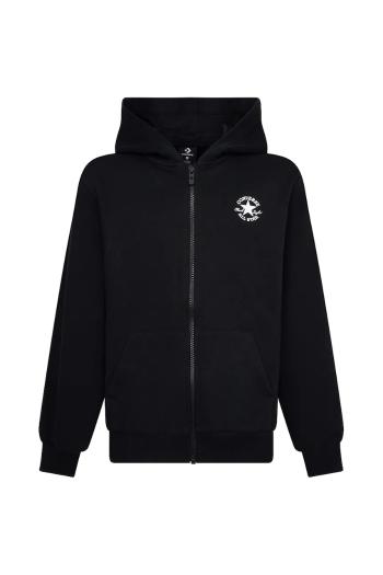 Detská mikina Converse čierna farba, s kapucňou, s potlačou, 9CG706