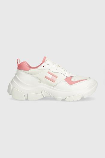 Tenisky Tommy Jeans TJW LIGHTWEIGHT HYBRID RUNNER biela farba, EN0EN02566