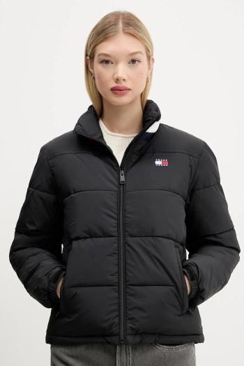 Bunda Tommy Jeans čierna farba, zimná, DW0DW21621