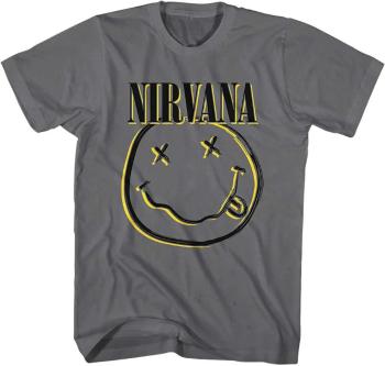 Nirvana Tričko Inverse Happy Face Unisex Charcoal Grey L