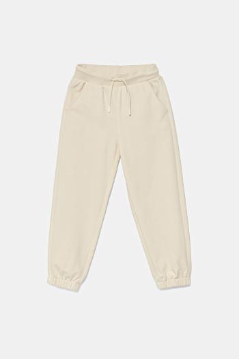 Detské bavlnené tepláky United Colors of Benetton béžová farba, jednofarebné, 3UNICF060