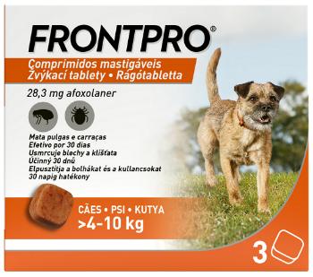 FRONTPRO S 28mg žuvacie tablety pre psy proti kliešťom a blchám >4–10kg, 3tbl