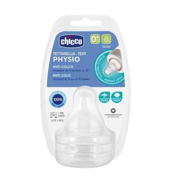 CHICCO Cumlík na fľašu Perfect 5/Well-Being fyziologický pomalý prietok 2 ks, 6m+