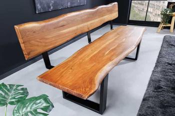 LuxD Dizajnová lavica s opierkou Massive Honey 160 cm akácia 40mm