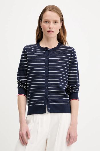 Kardigán Tommy Hilfiger tmavomodrá farba, ľahký, WW0WW42370
