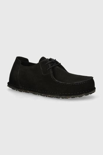 Semišové poltopánky Birkenstock Utti Lace čierna farba, 1028597