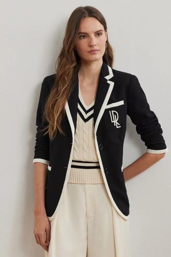 Sako Lauren Ralph Lauren čierna farba, jednoradové, jednofarebné, 200936101