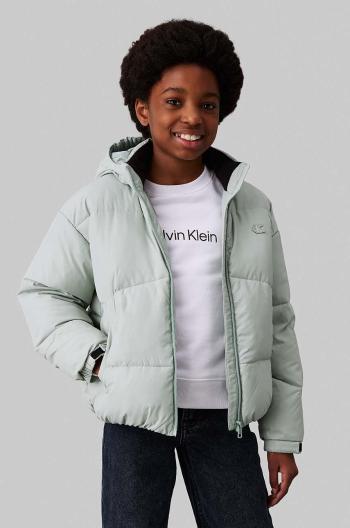 Detská bunda Calvin Klein Jeans zelená farba, IG0IG02056