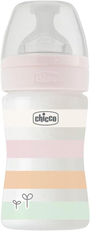 CHICCO Fľaša dojčenská Well-being silikón 150 ml dievča