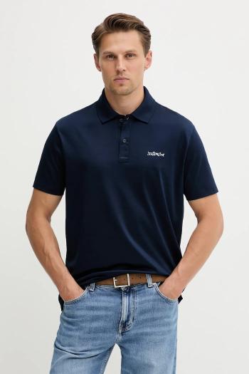 Polo tričko s dlhým rukávom Paul&Shark Knitwear tmavomodrá farba, jednofarebné, 99311004