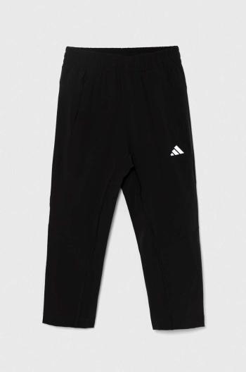 Detské tepláky adidas čierna farba, jednofarebné