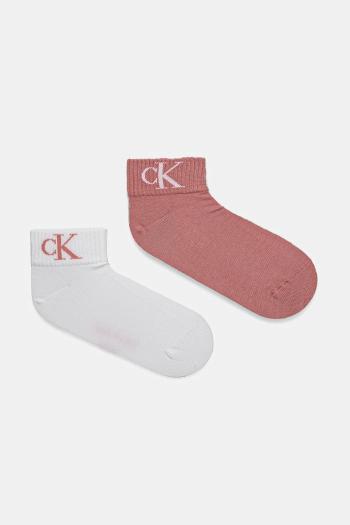 Ponožky Calvin Klein Jeans 2-pak dámske, ružová farba, 701228813