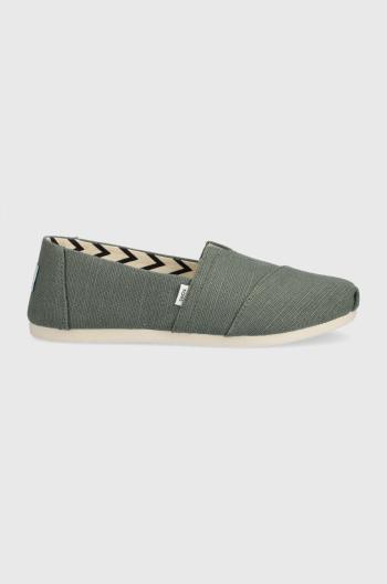 Espadrilky Toms Alpargata zelená farba,