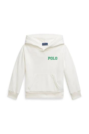 Mikina Polo Ralph Lauren biela farba, s kapucňou, s potlačou, 322977424001