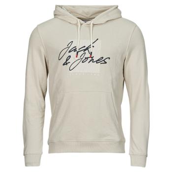 Jack & Jones  JJZURI SWEAT HOOD  Mikiny Béžová