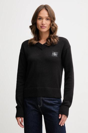Bavlnený sveter Calvin Klein Jeans čierna farba, LV047D352G