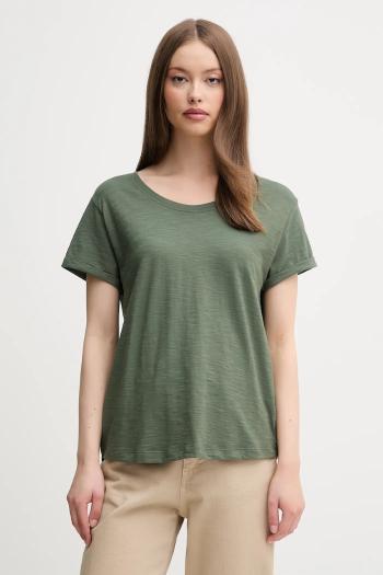 Bavlnené tričko United Colors of Benetton dámske, zelená farba, 3BVXD109F
