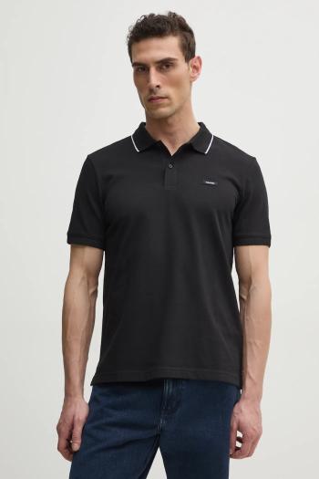 Polo tričko Calvin Klein pánske, čierna farba, jednofarebné, K10K114141