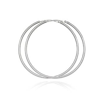 Strieborné okrúhle náušnice 925- lesklý a hladký povrch, 55 mm