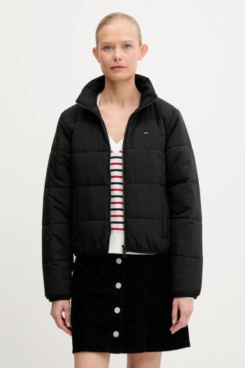 Bunda Tommy Jeans čierna farba, zimná, DW0DW20958