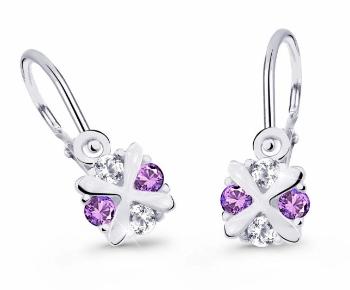 Cutie Jewellery Detské náušnice z bieleho zlata C2153-10-X-2 fialová