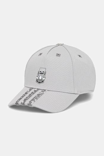 Detská bavlnená šiltovka adidas Originals MINECRAFT šedá farba, JW2982