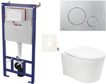 Závesný wc set SAT BREVIS do ľahkých stien / predstenová vírové splachování SIKOSSBRTOR71K