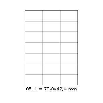 Samolepiace etikety 70 x 42,4 mm, 21 etikiet, A4, 100 listov