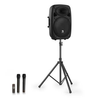 Auna Streetstar 15, mobilný PA systém + statív, 15" woofer, UHF mikrofón, 1000 W, čierny