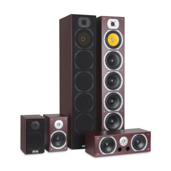 Auna V9B, priestorové (surround) reproduktory, set 5 boxov, 440W RMS, mahagón